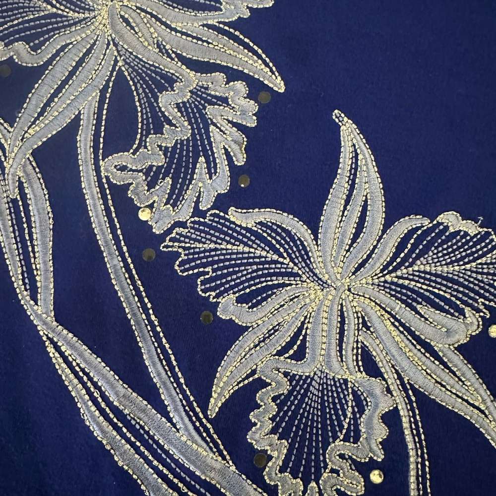 Bob Mackie Wearable Art Blue Top - Picture 7 of 8